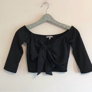 Charlotte Russe | Black Bow Crop Top
